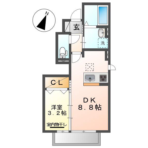 SQUARE VILLA 福島(1DK/1階)の間取り写真