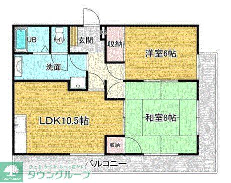 プランドール・ピア(2DK/3階)の間取り写真