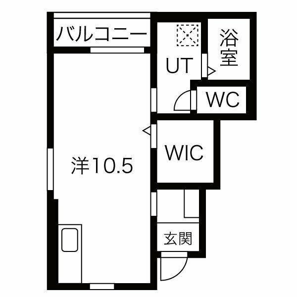 AVENIR K(ワンルーム/1階)の間取り写真
