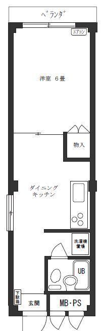 メゾン高田馬場(1DK/2階)の間取り写真
