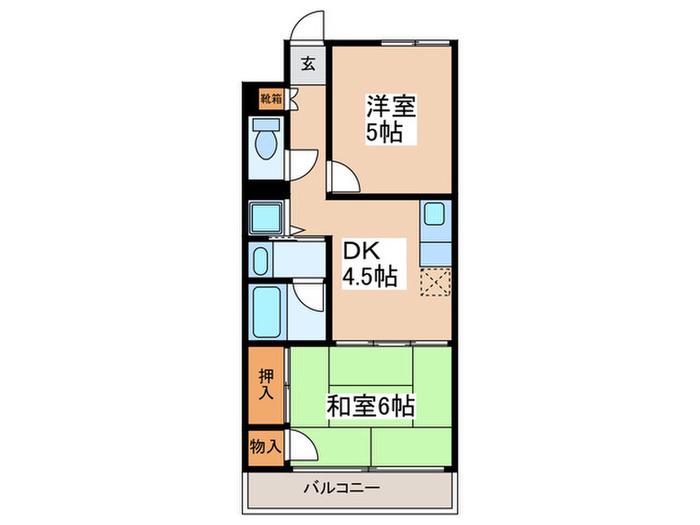 レソール千川北(2DK/2階)の間取り写真