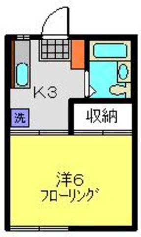 齊藤ハイツB(1K/1階)の間取り写真