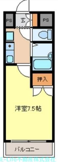 グランデール健軍 306号(1K/3階)の間取り写真