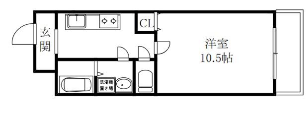 ALLYS(1DK/2階)の間取り写真
