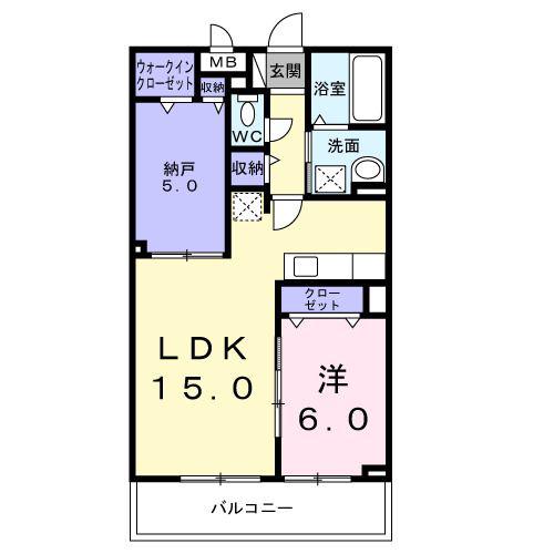 サンリットハーモニー(1SLDK/2階)の間取り写真
