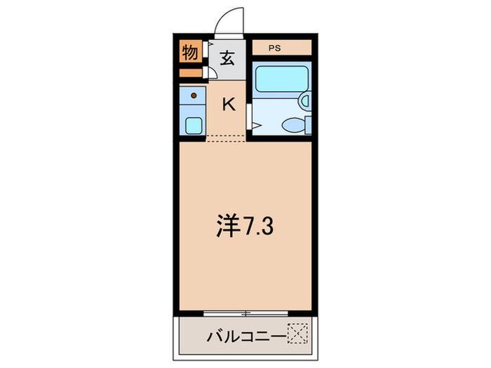 ジョイフル武庫之荘I(1K/3階)の間取り写真