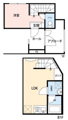 エルメ代々木ウエスト(1LDK/B1階)の間取り写真