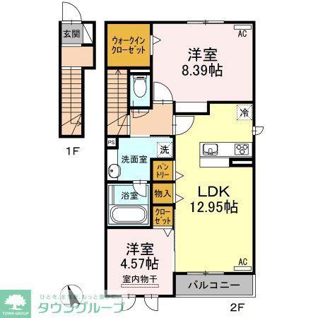 常若荘(2LDK/2階)の間取り写真