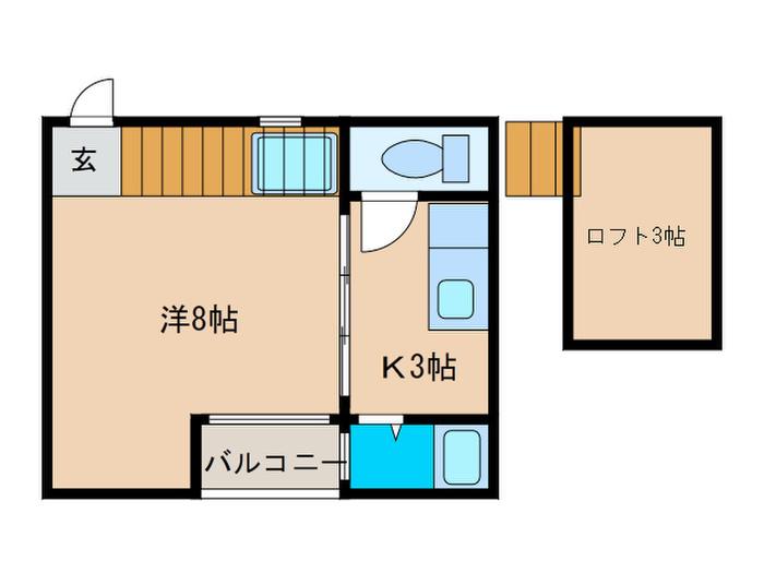イマージュQ(1K/1階)の間取り写真