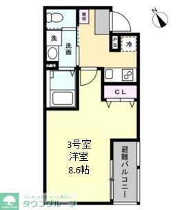 ベイルーム相模原清新セレーナ(1K/1階)の間取り写真