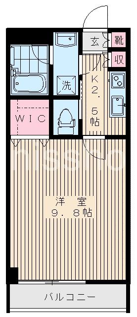 ブランレーヴ(1K/2階)の間取り写真