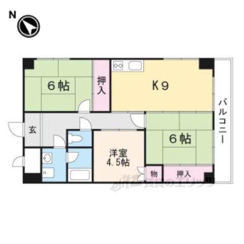 パレス南海(3LDK/3階)の間取り写真