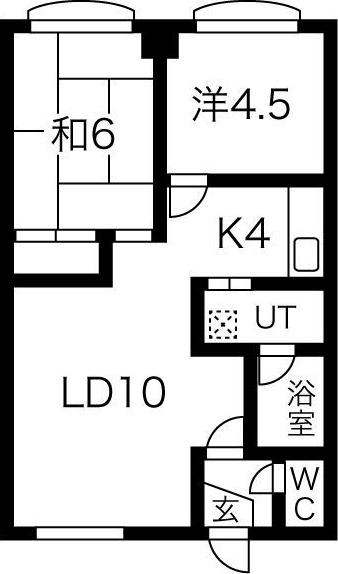 ポラリスビル(2LDK/2階)の間取り写真