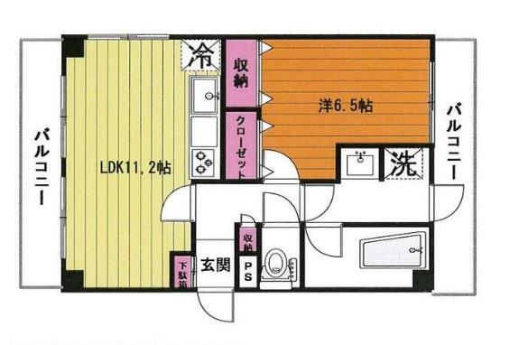 フジマンション(1LDK/4階)の間取り写真