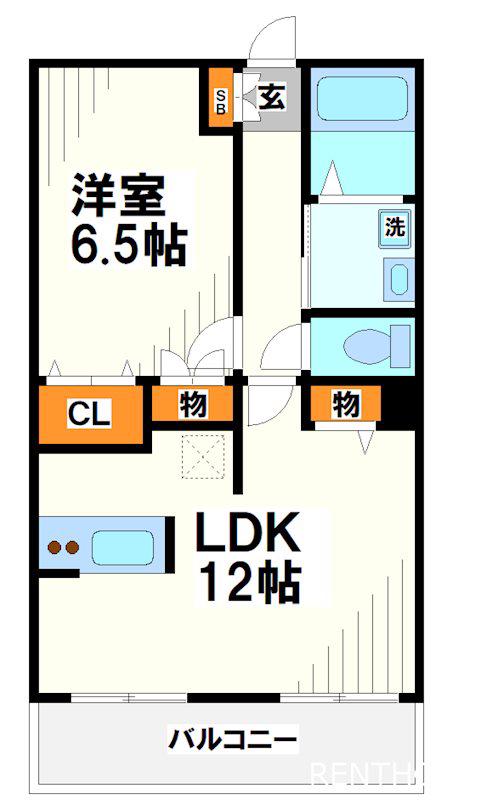 アークテラス多磨(1LDK/1階)の間取り写真