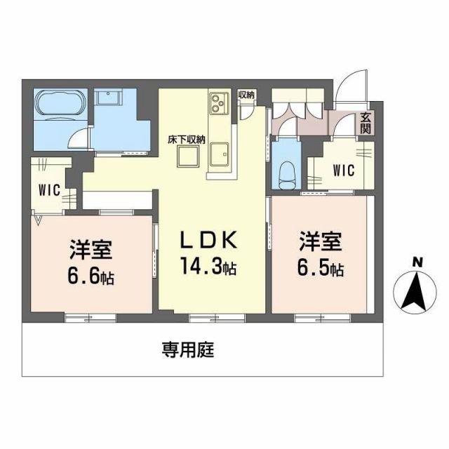 レーベンエイトII(2LDK/1階)の間取り写真