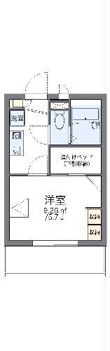 レオパレスグラッドII(1K/3階)の間取り写真