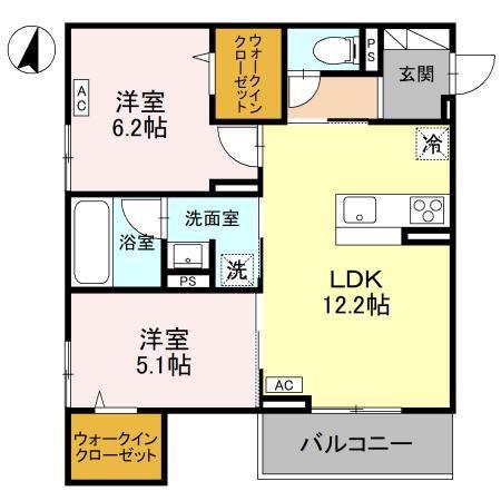 U-TORISIA簗瀬(2LDK/3階)の間取り写真