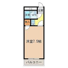 アルカディア(1K/4階)の間取り写真