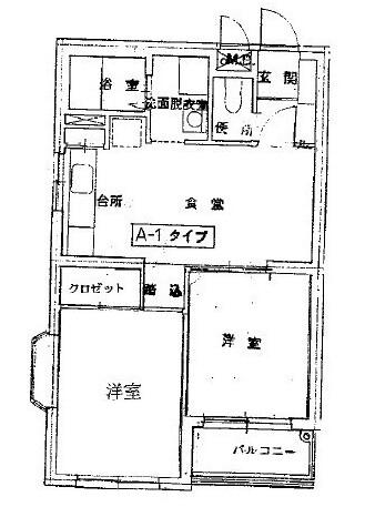 ベルヴィーユ壱番館(2DK/3階)の間取り写真