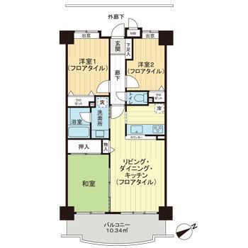 モリス朝霞台(3LDK/4階)の間取り写真
