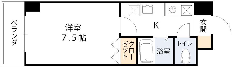 梅田エクセルハイツ(1K/10階)の間取り写真