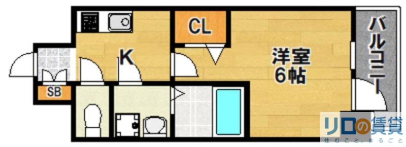 ファステート北大阪ラッセル(1K/7階)の間取り写真