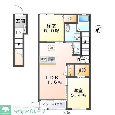 ファインシア(2LDK/2階)の間取り写真