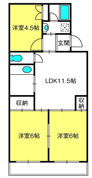 メゾン・松本(3LDK/2階)の間取り写真