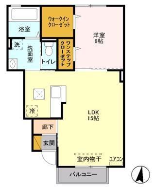 ベンヴェヌート(1LDK/1階)の間取り写真