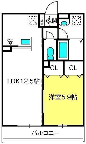 リブリ・フィレンツェ(1LDK/1階)の間取り写真
