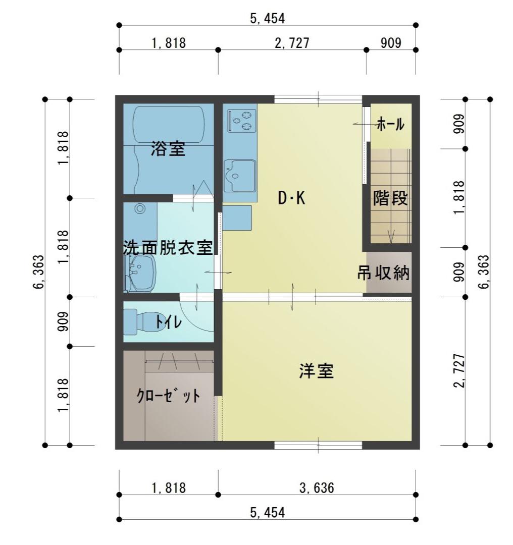 ナチュラルハウス(1SDK/1階)の間取り写真