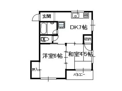タケダビル(2DK/3階)の間取り写真