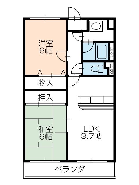 エバードリーム(2LDK/1階)の間取り写真