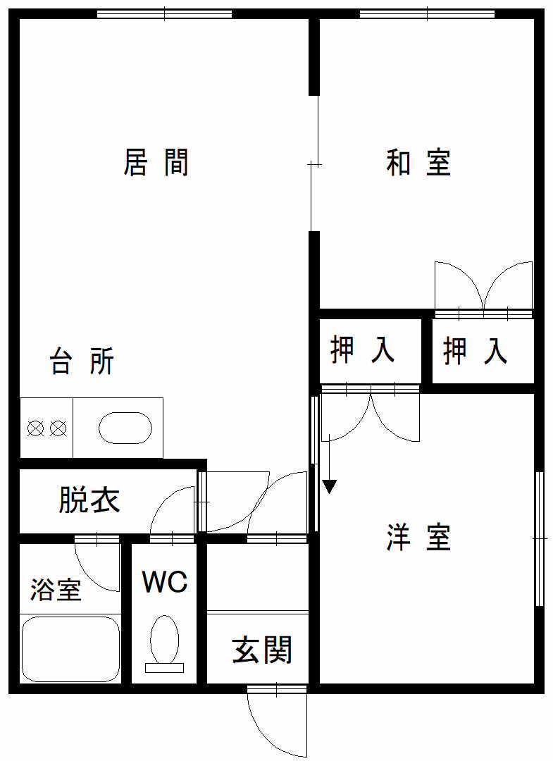 ABCハウス(2LDK/1階)の間取り写真
