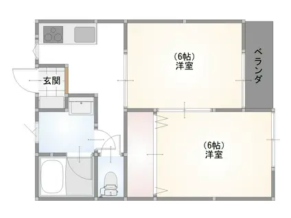 コーポカネコ(2K/1階)の間取り写真