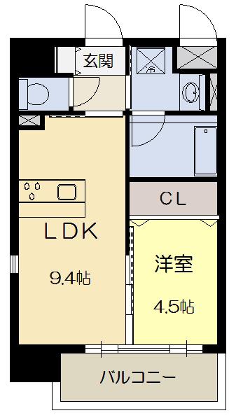 第25関根マンション(1LDK/8階)の間取り写真