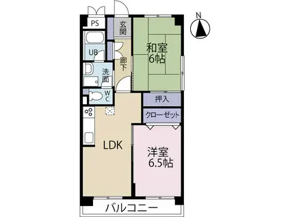 メゾン藤沢(2LDK/2階)の間取り写真