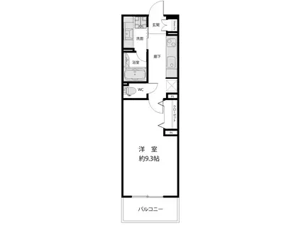 横浜BLESS上星川(1K/2階)の間取り写真
