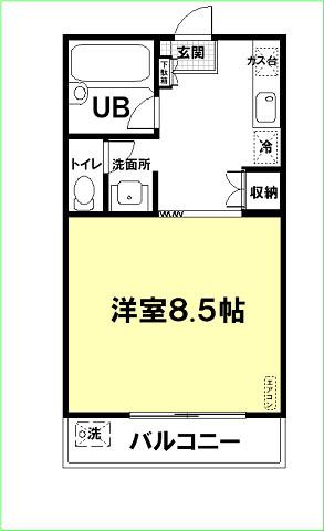 アーバニズムM3(1DK/3階)の間取り写真