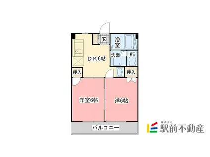 ミストラルI(1LDK/2階)の間取り写真