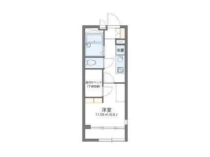 ガーデン(1K/2階)の間取り写真