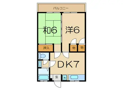 小林マンション(2DK/2階)の間取り写真