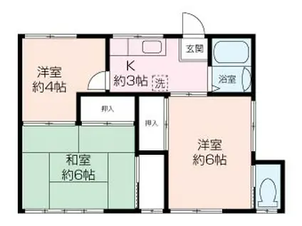 絆ハウス(3K/2階)の間取り写真