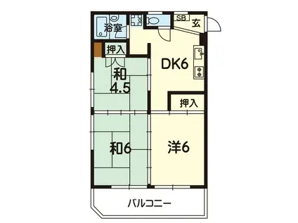 メゾンド・レクサスウエノビル(3DK/7階)の間取り写真