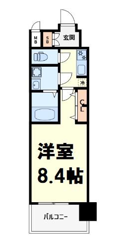 サムティ福島ノース(1K/9階)の間取り写真