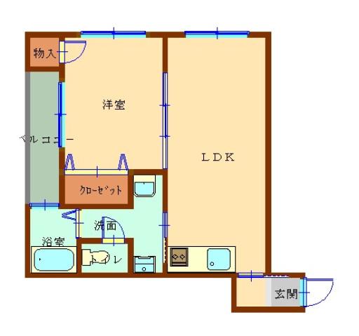 正田ビル(1LDK/1階)の間取り写真