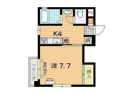 MEGA・STAGE(1K/4階)の間取り写真