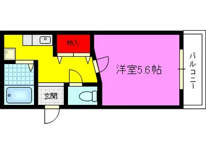 サンハイツ(1K/1階)の間取り写真