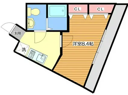 ウエストフィールドNO.6(1K/5階)の間取り写真